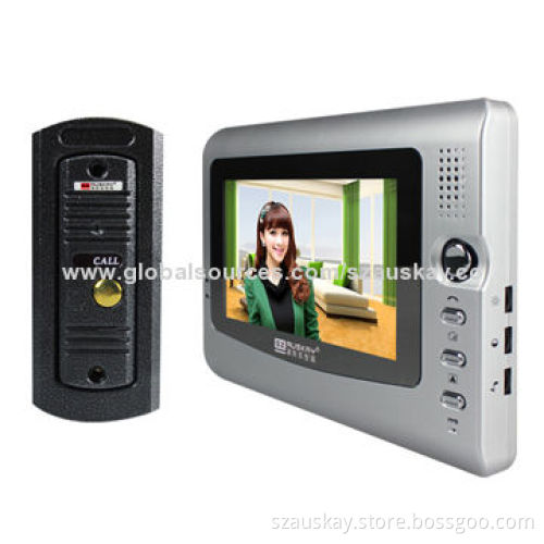 Video Door Phone with One IR Night Vision Outdoor Camera and One 7-inch TFT Indoor Monitor